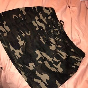 Fashion jean camo skirt